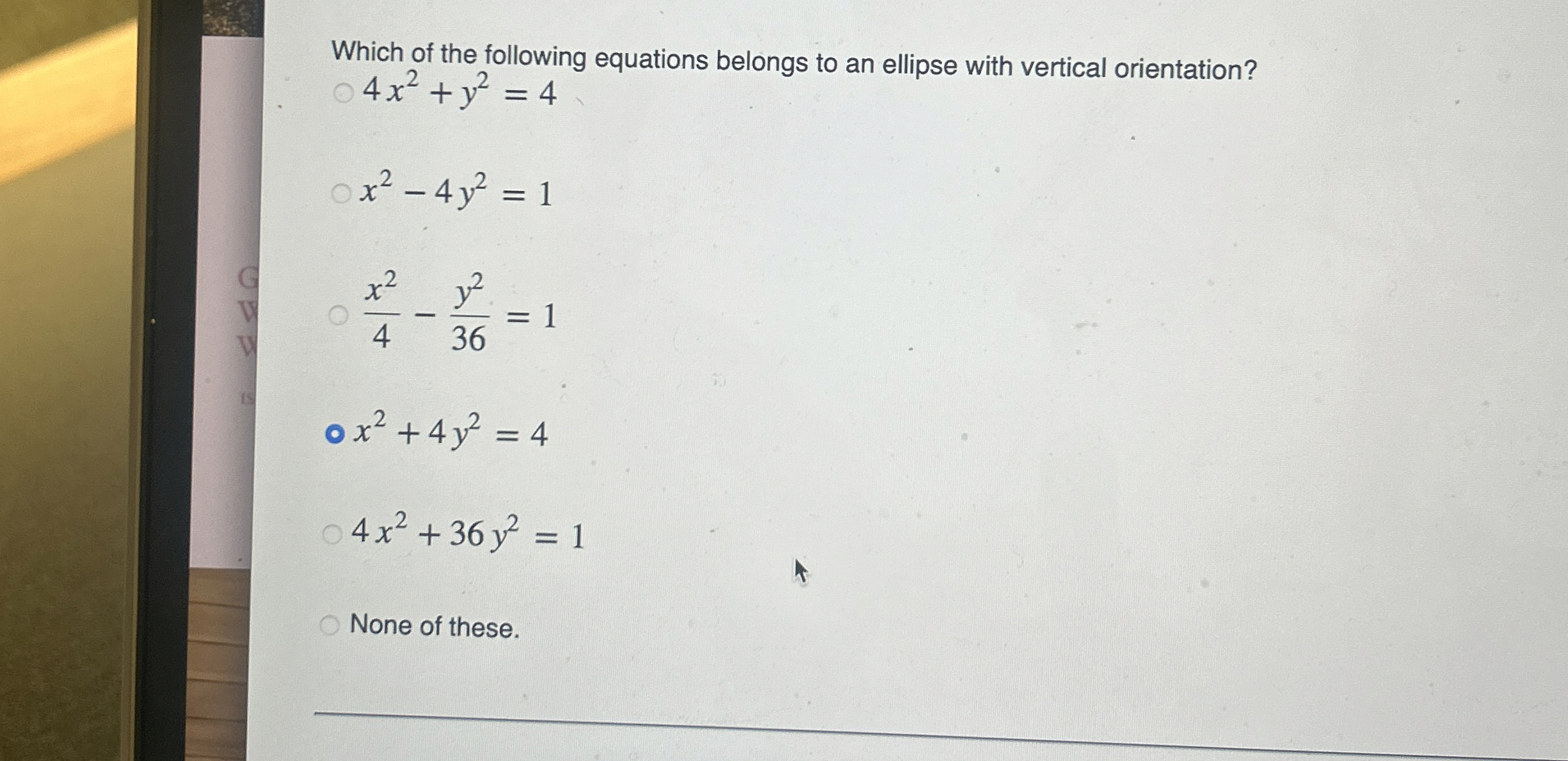 Which of the following equations belongs to an
