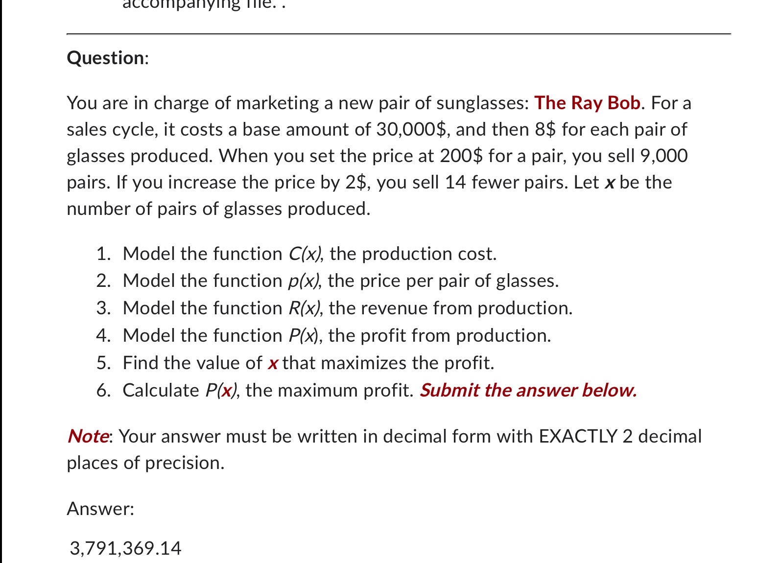 Question: You are in charge of marketing a new