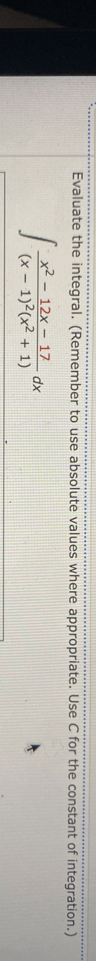 Evaluate the integral. ( Remember to use absolute