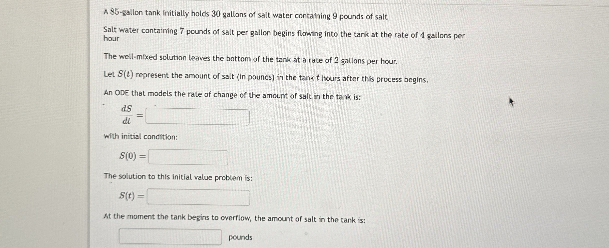 ASAPPP A 8 5 - gallon tank initially holds 3 0