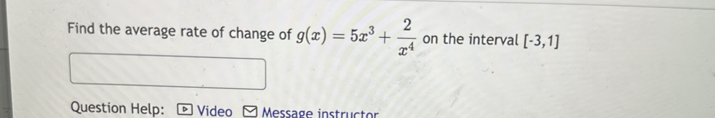 Find the average rate of change of g ( x ) = 5 x