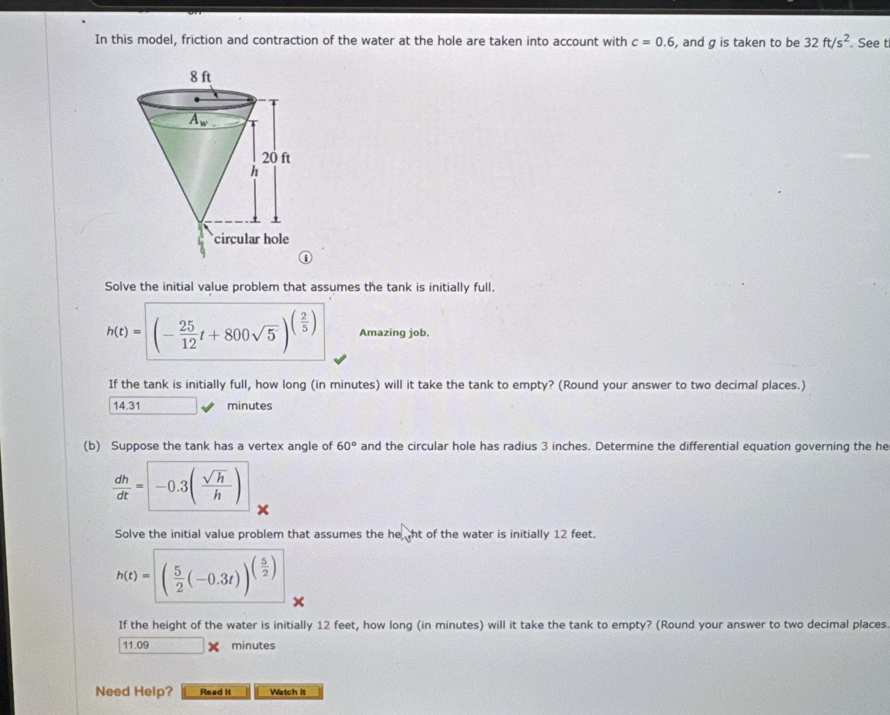In this model, friction and contraction of the