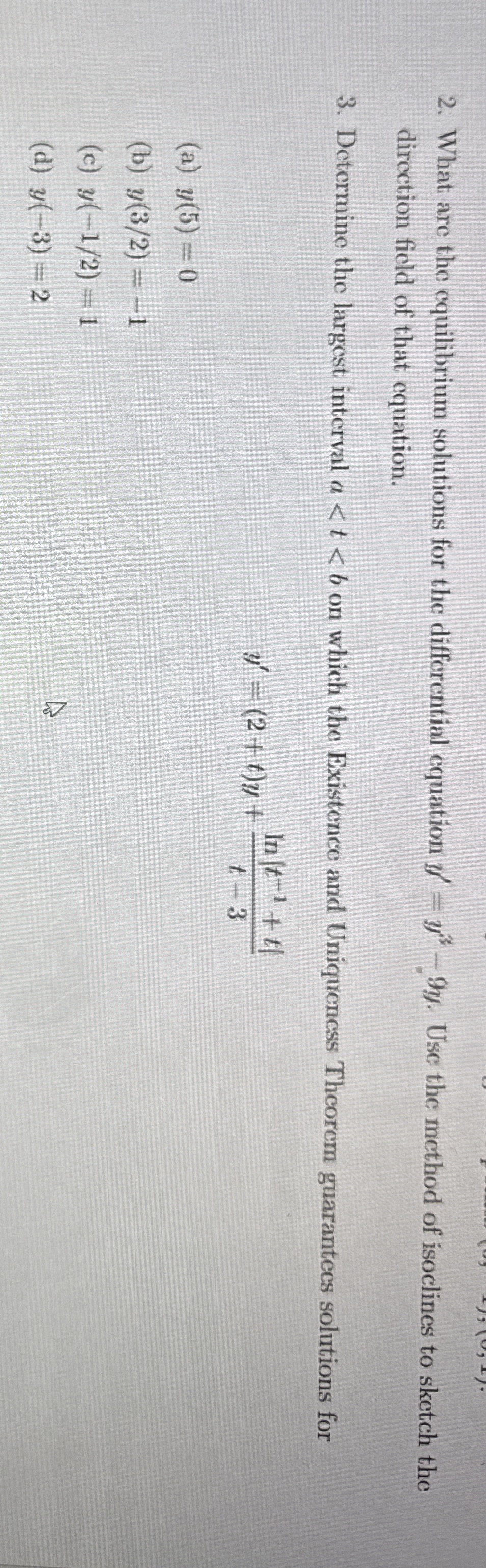 What are the equilibrium solutions for the