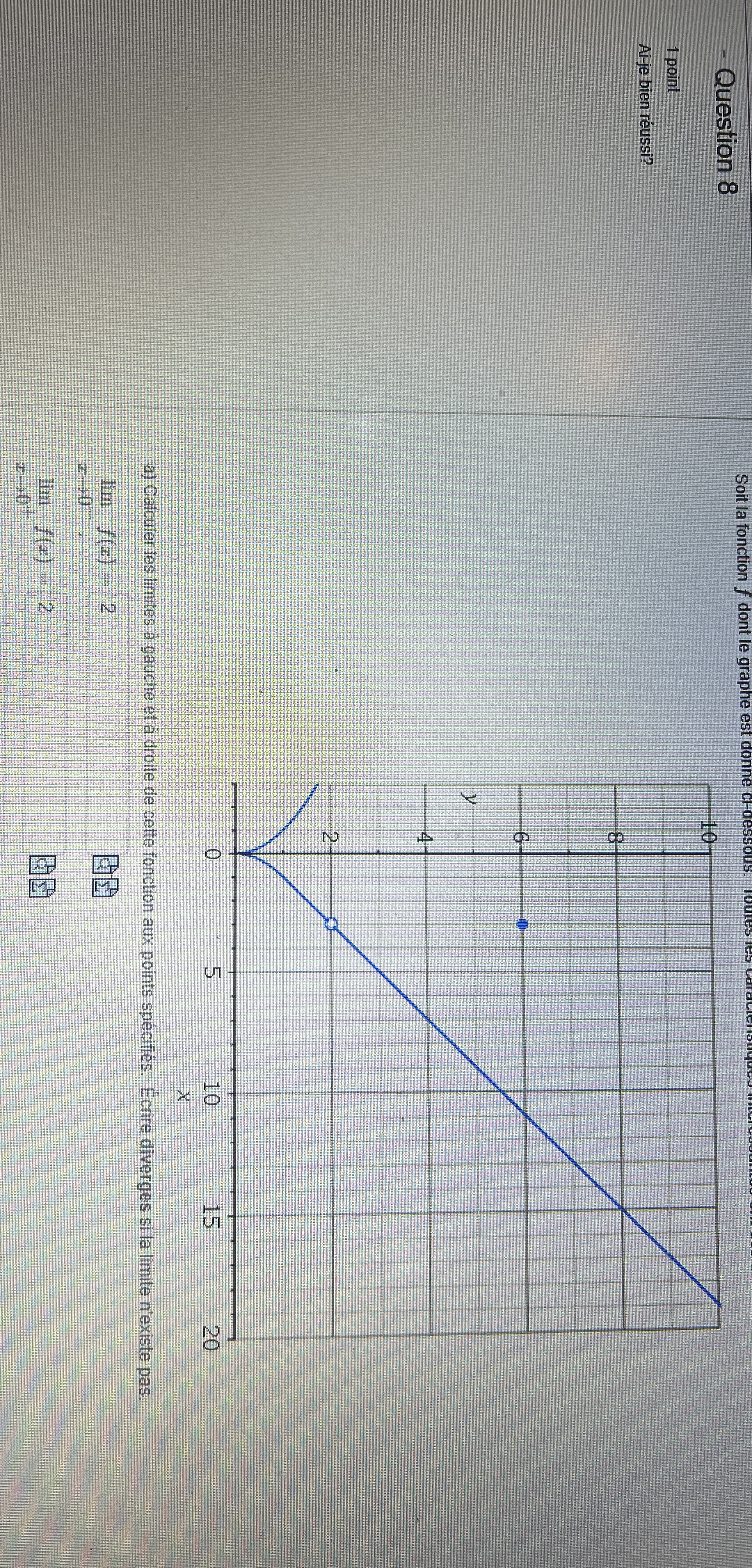 Question 8 1 point Ai je bien r ussi Soit la