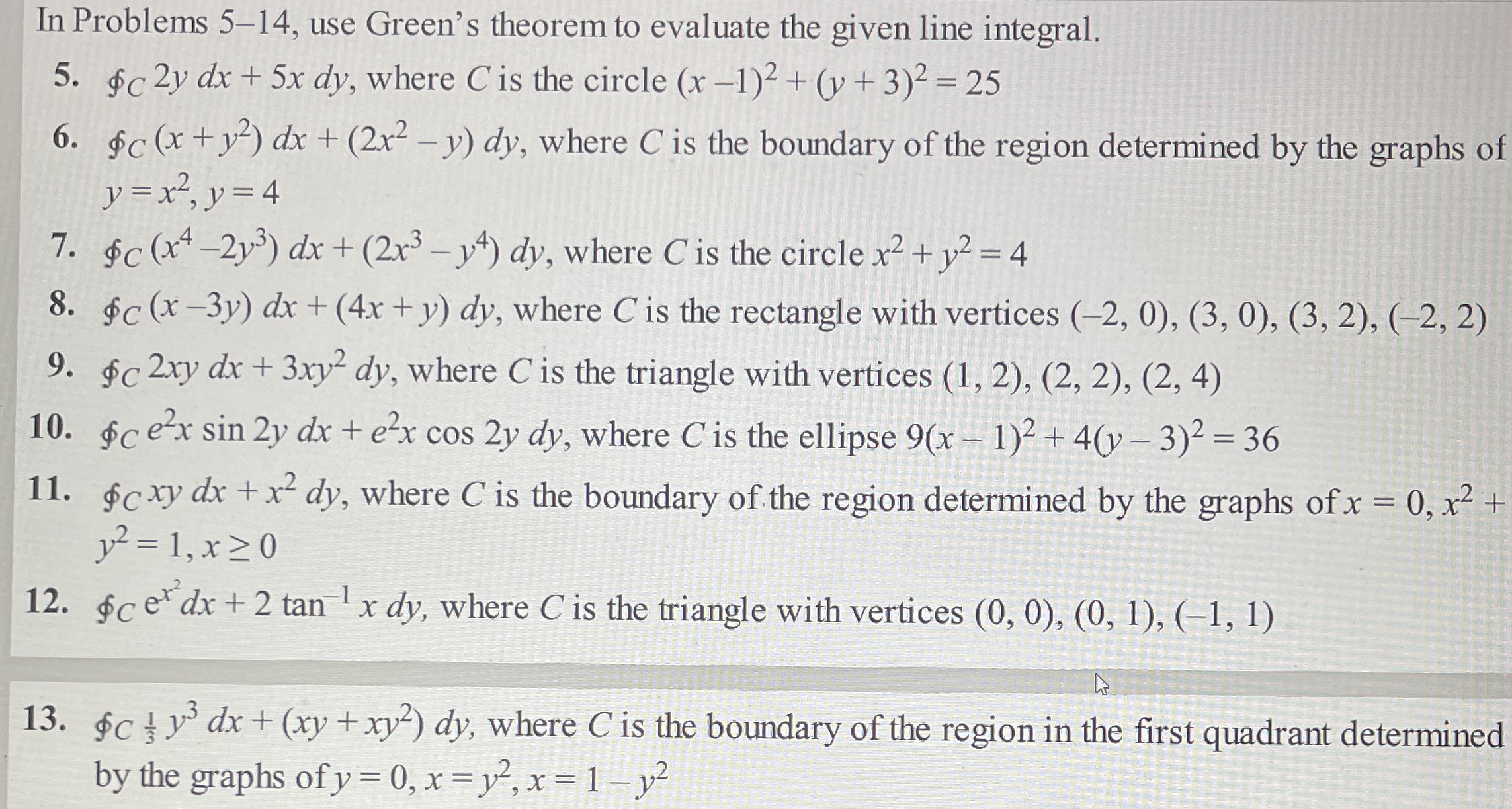 I need help with number 1 3 please In Problems 5