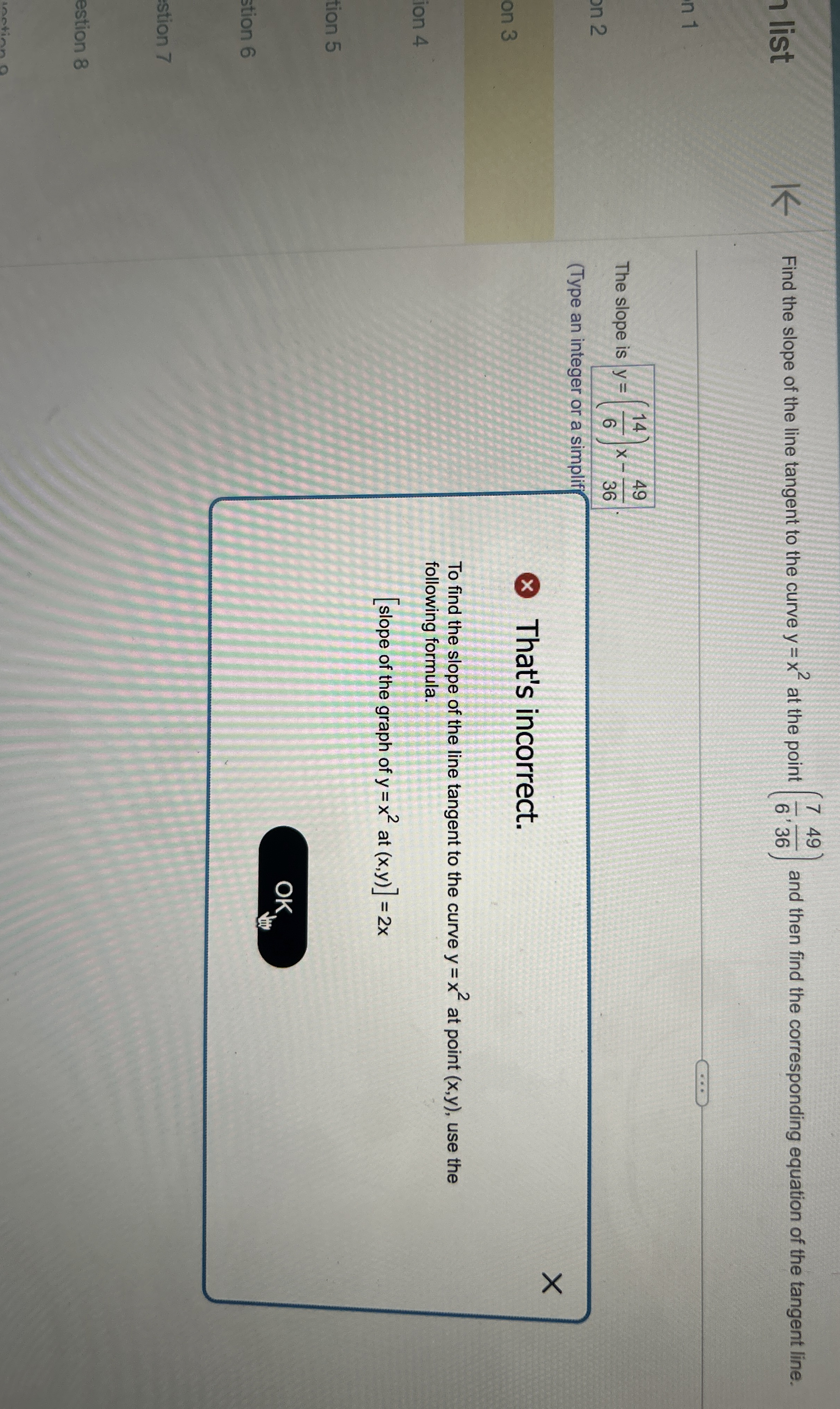 Find the slope of the line tangent to the curve y