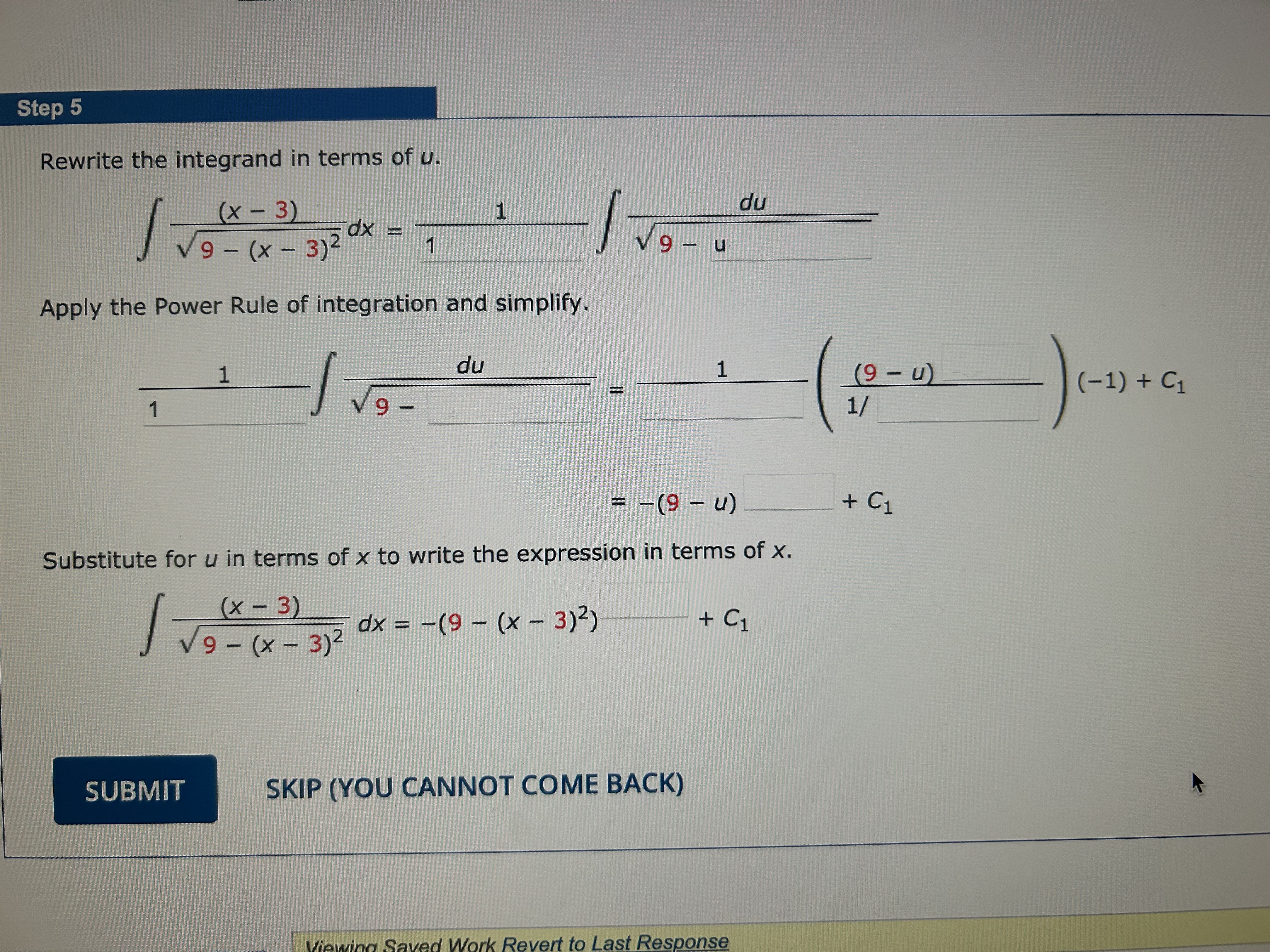 Rewrite the integrand in terms of u . ( x 3 ) /