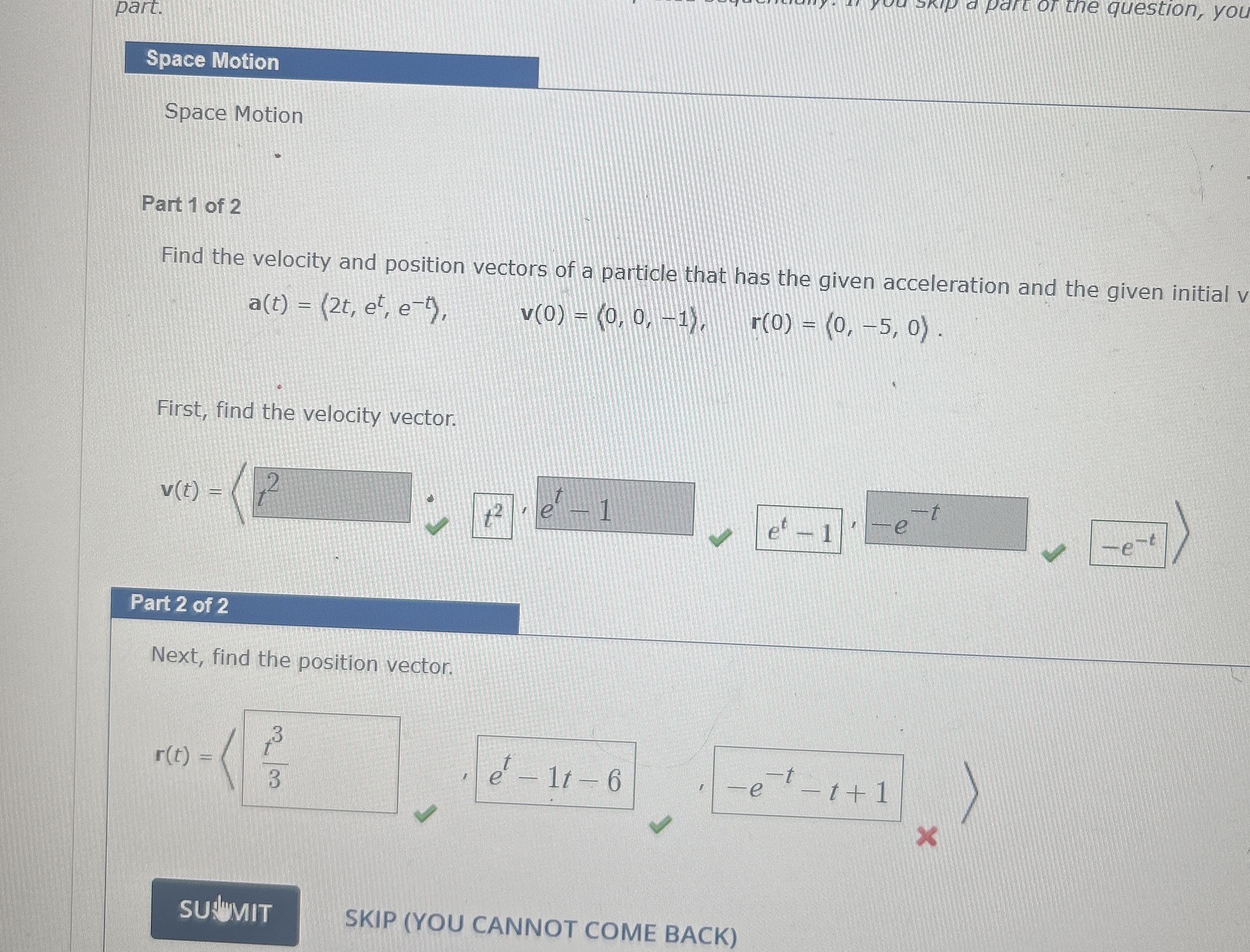 part. Space Motion Space Motion Part 1 of 2 Find