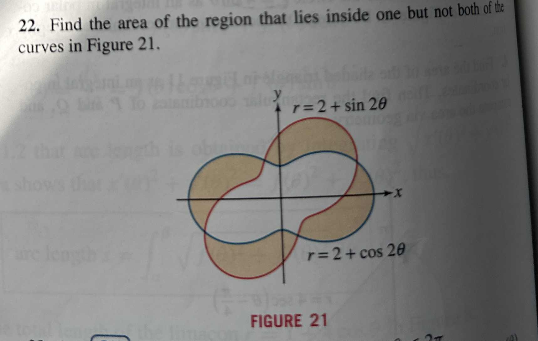 Find the area of the region that lies inside one