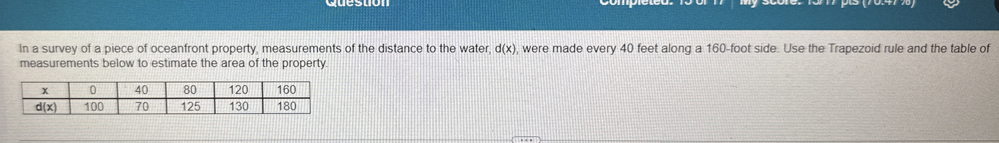 In a survey of a piece of oceanfront property,