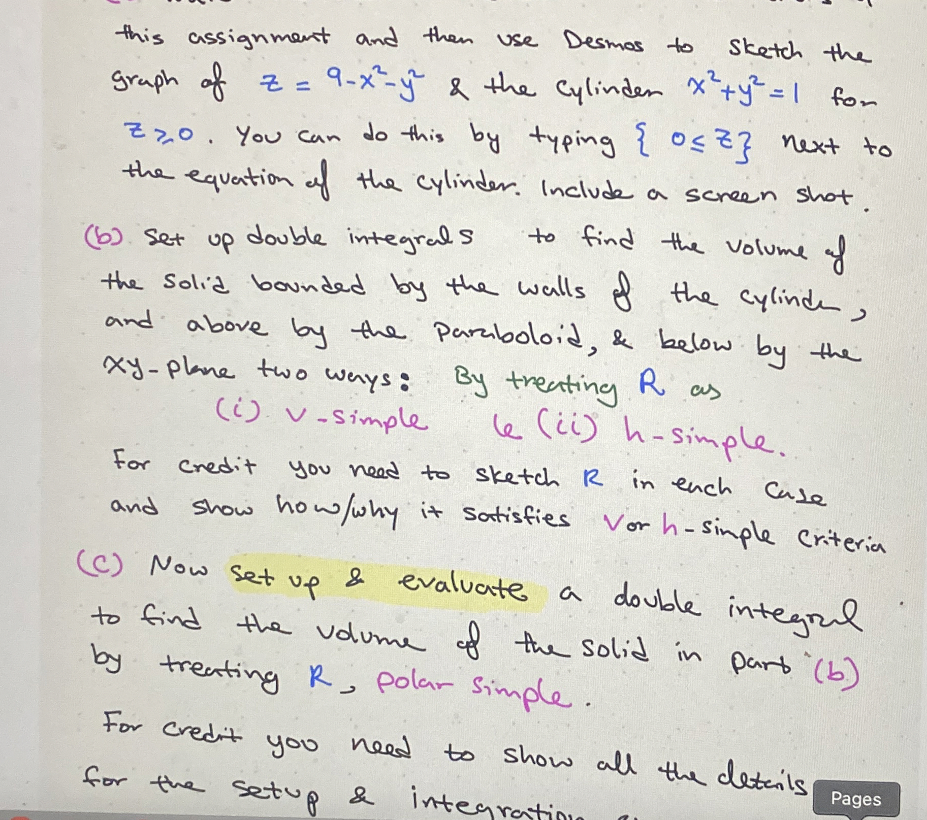 this assignment and then use Desmos to Sketch the