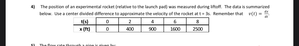 The position of an experimental rocket ( relative