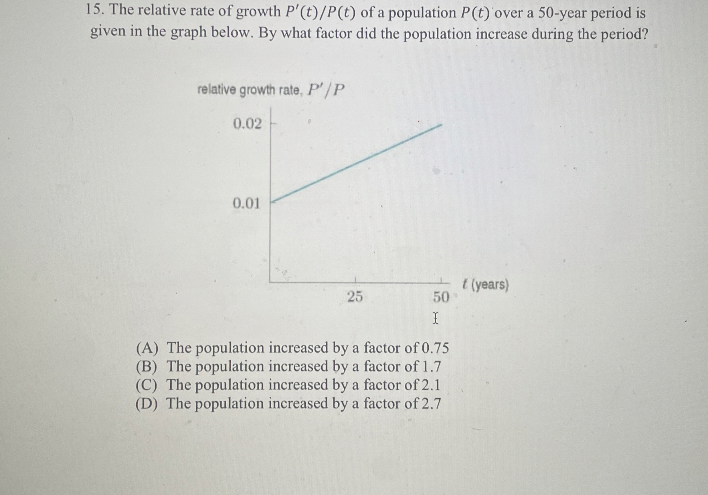 The relative rate of growth P ' t P ( t ) of a