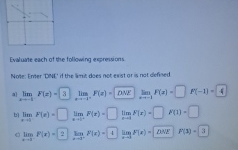 Evaluate each of the following expressions. Note: