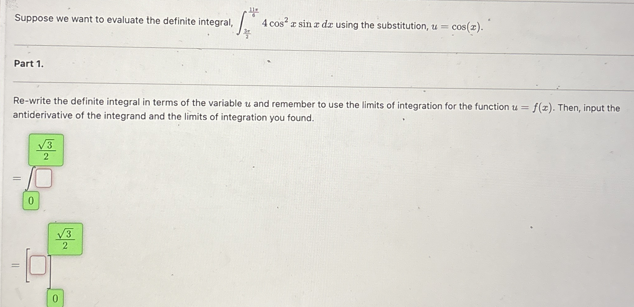 Suppose we want to evaluate the definite