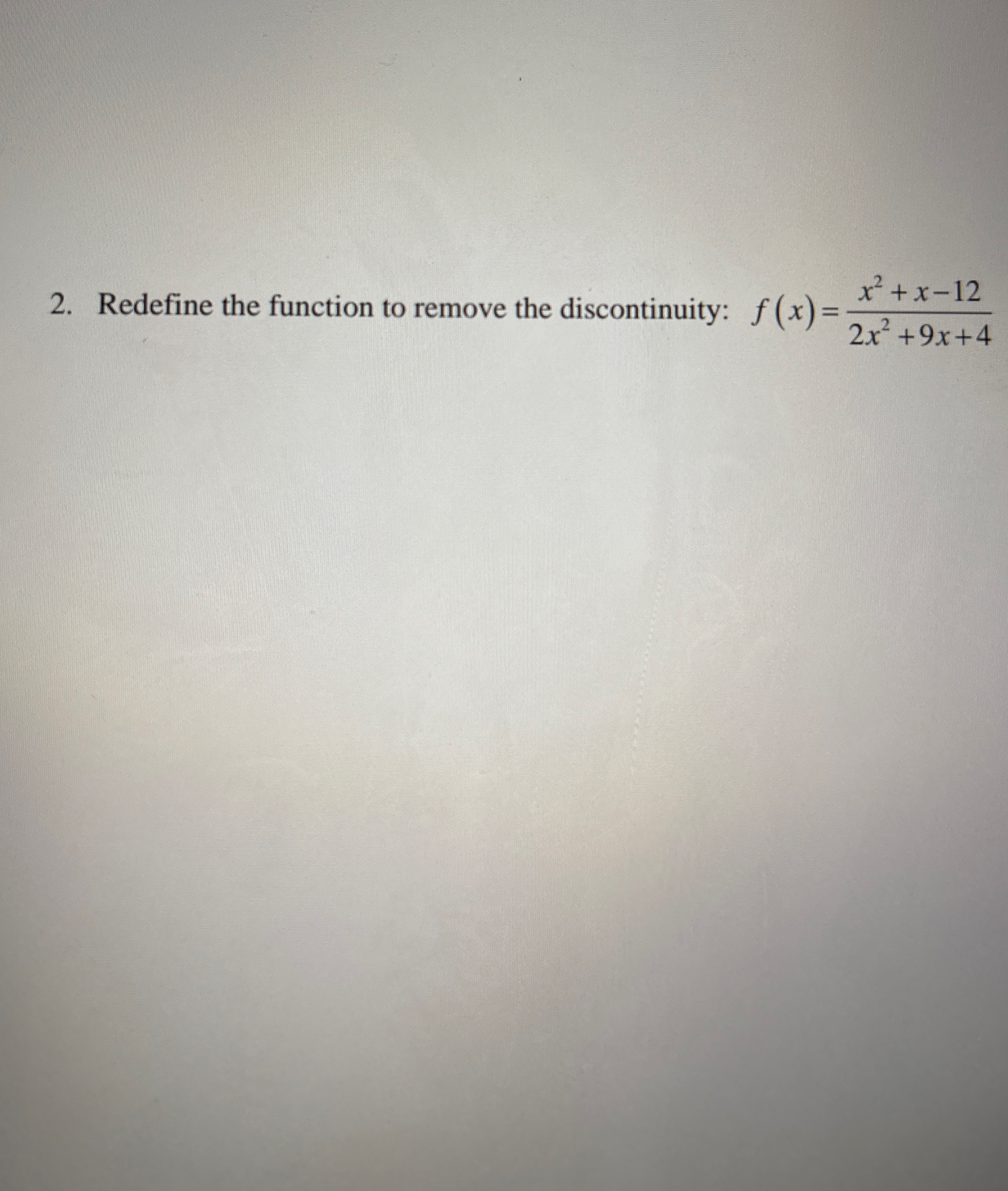 Redefine the function to remove the