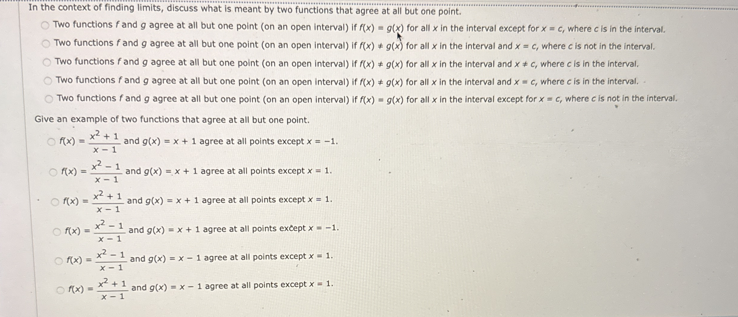 In the context of finding limits , discuss what