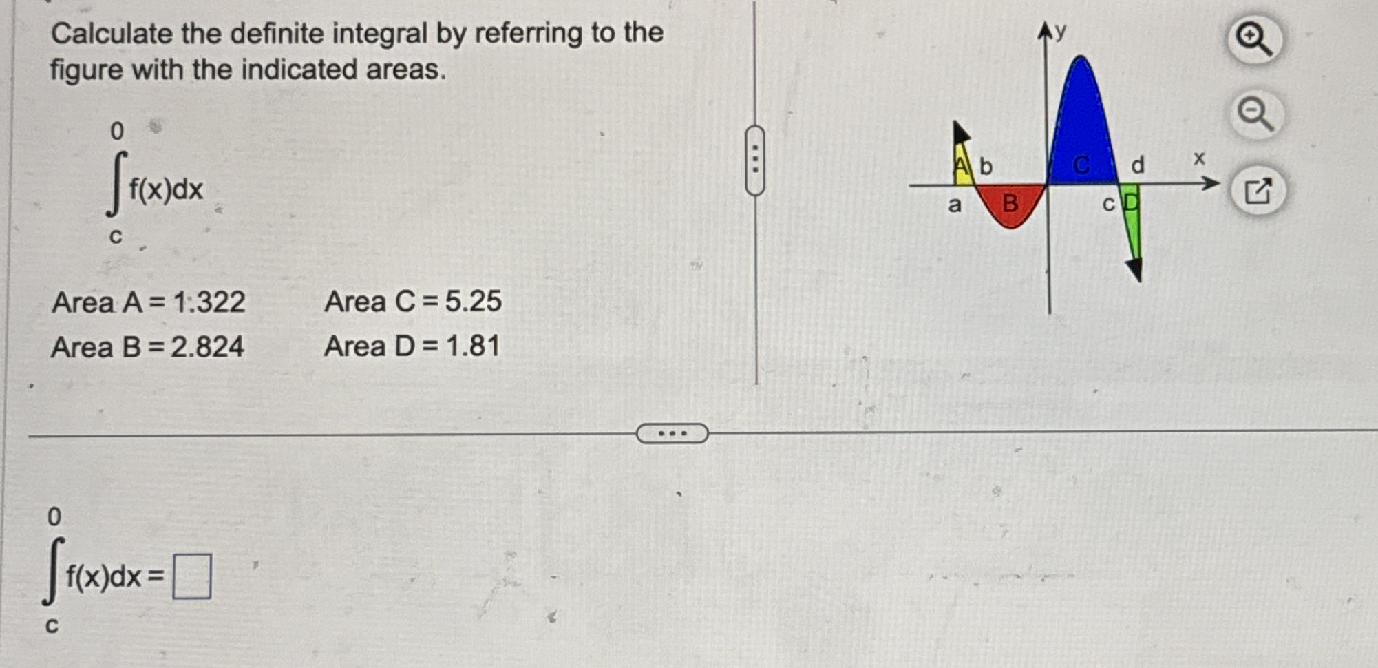 Calculate the definite integral by referring to