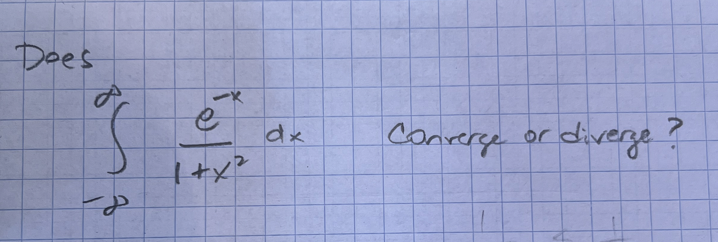 Does - e - x 1 + x 2 d x , Converge or diverge?