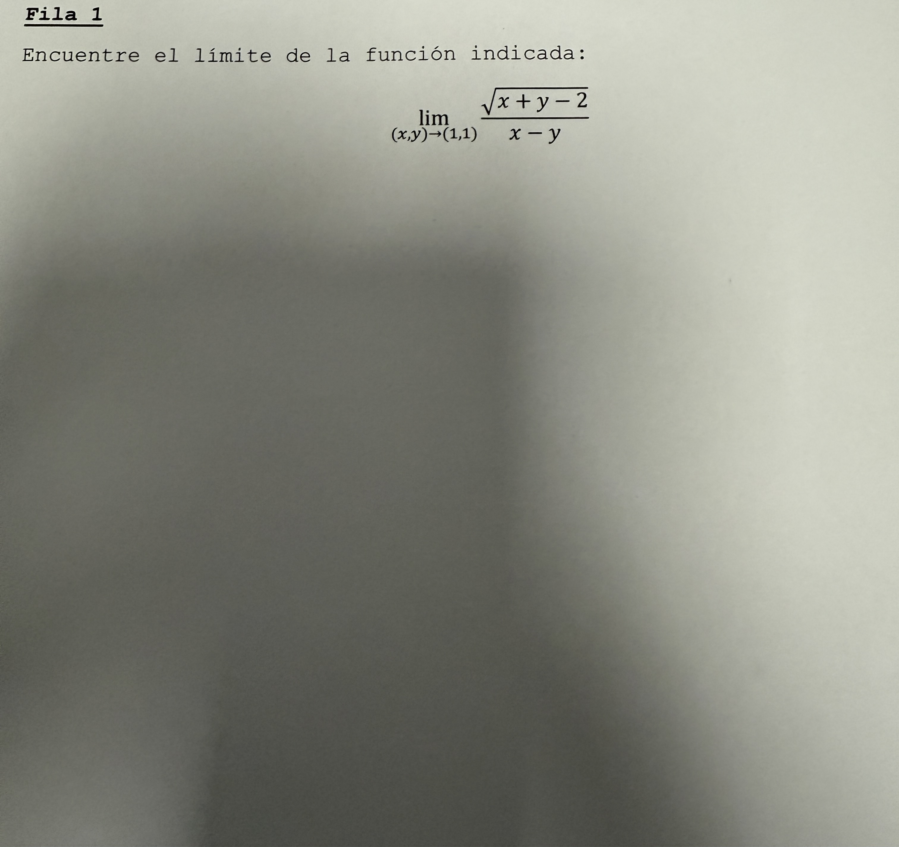 Fila 1 Encuentre el l mite de la funci n