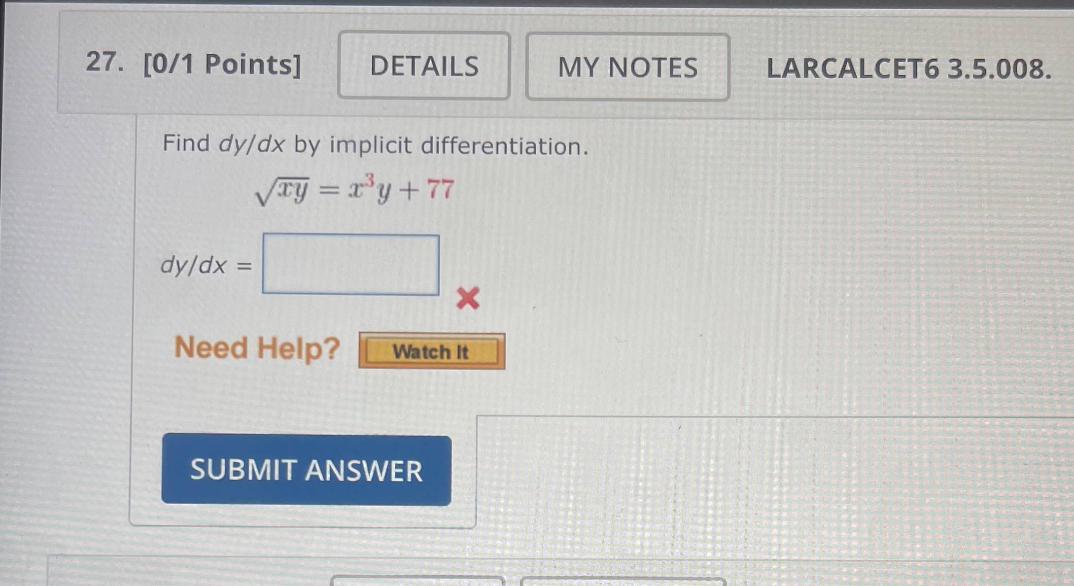 [ 0 / 1 Points ] LARCALCET 6 3 . 5 . 0 0 8 . Find