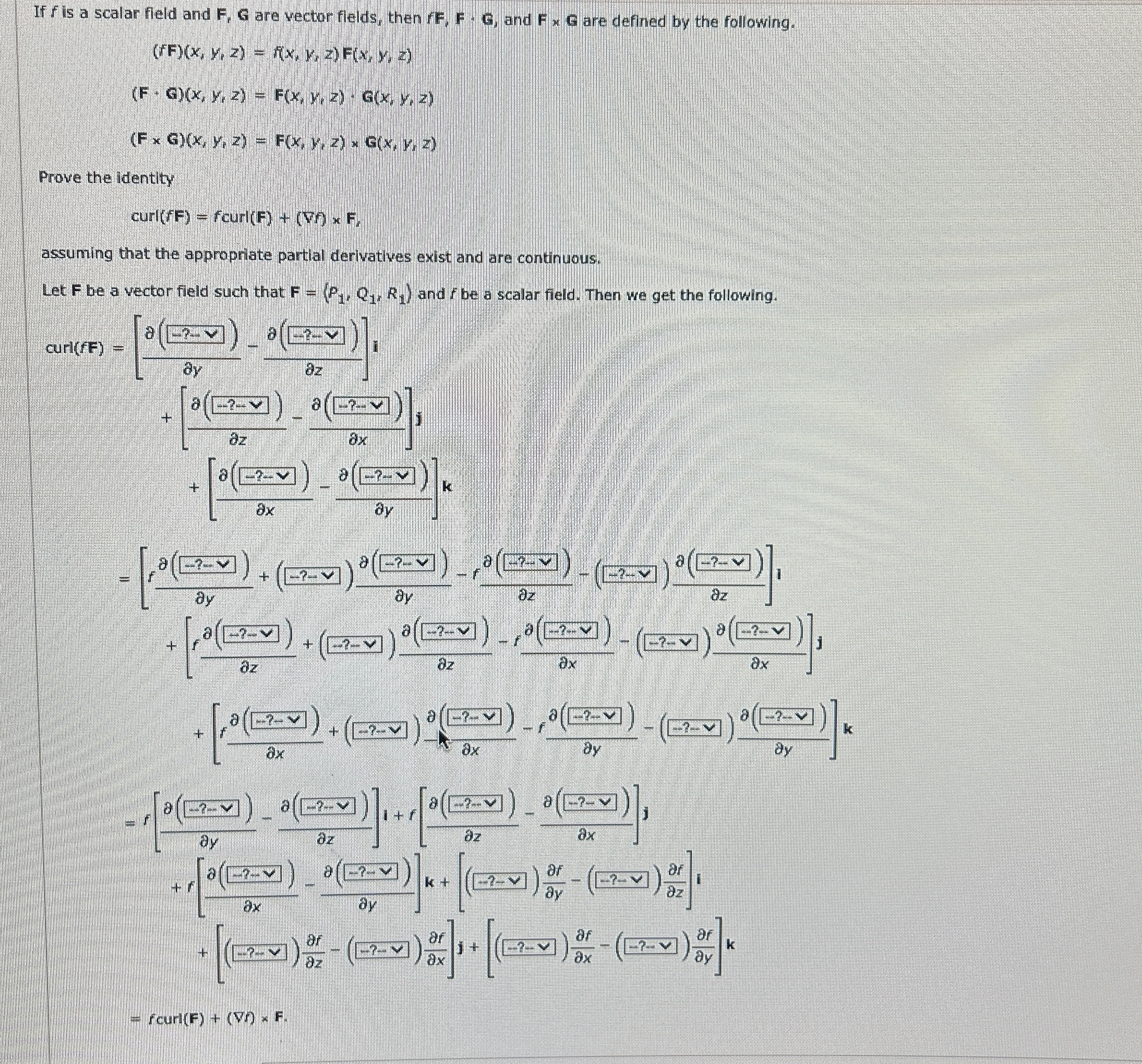 Options are f , P 1 , Q 1 , R 1 , fP 1 , fQ 1 ,