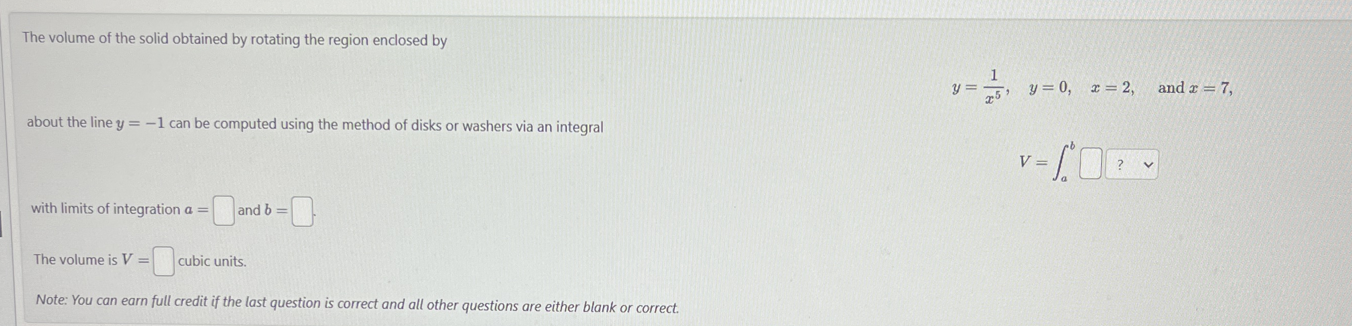 The volume of the solid obtained by rotating the