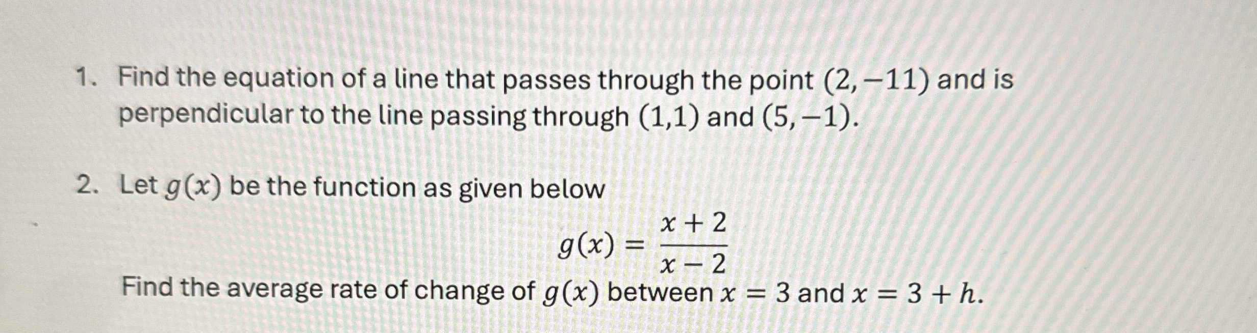 Find the equation of a line that passes through