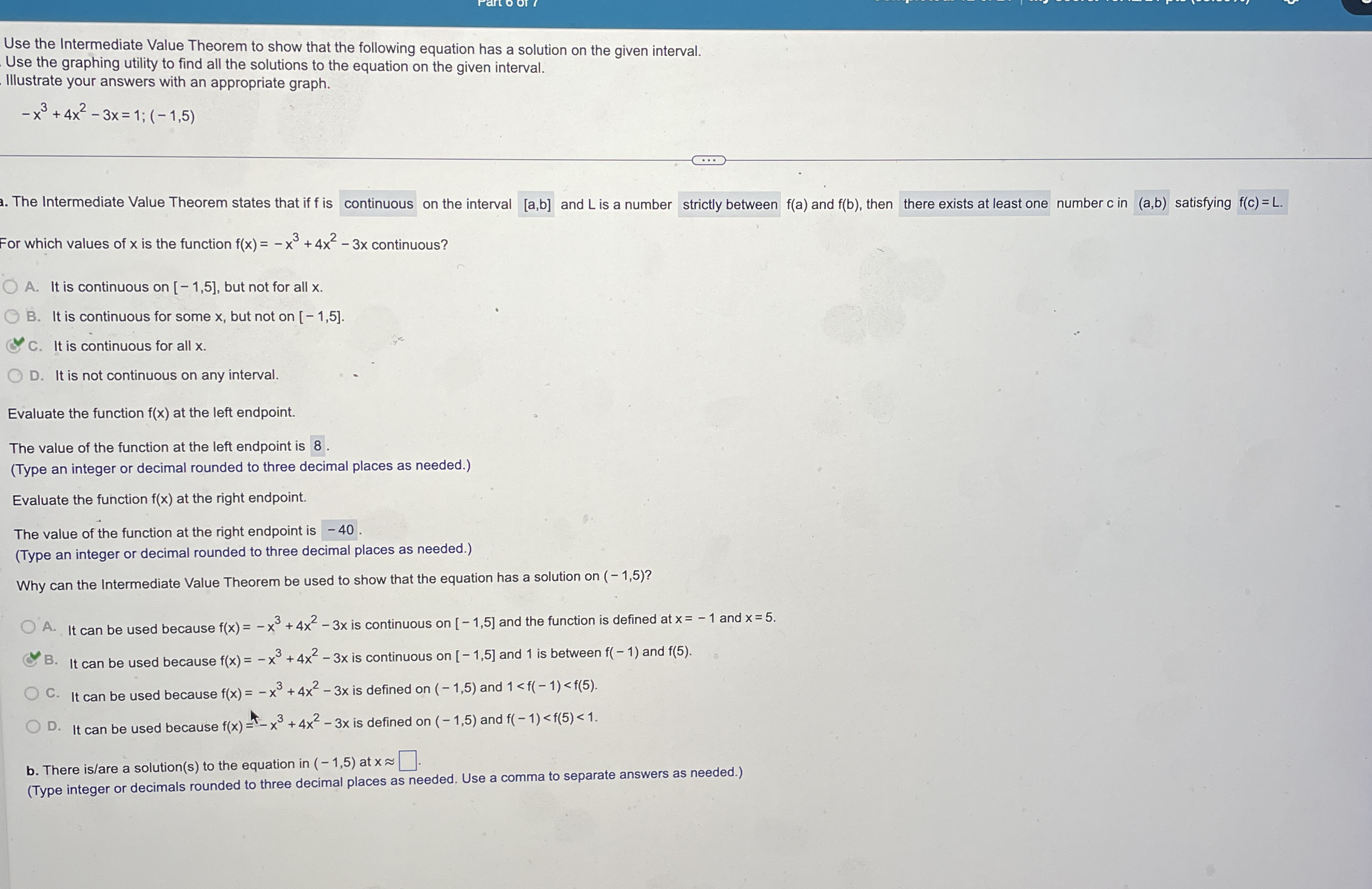 Use the Intermediate Value Theorem to show that