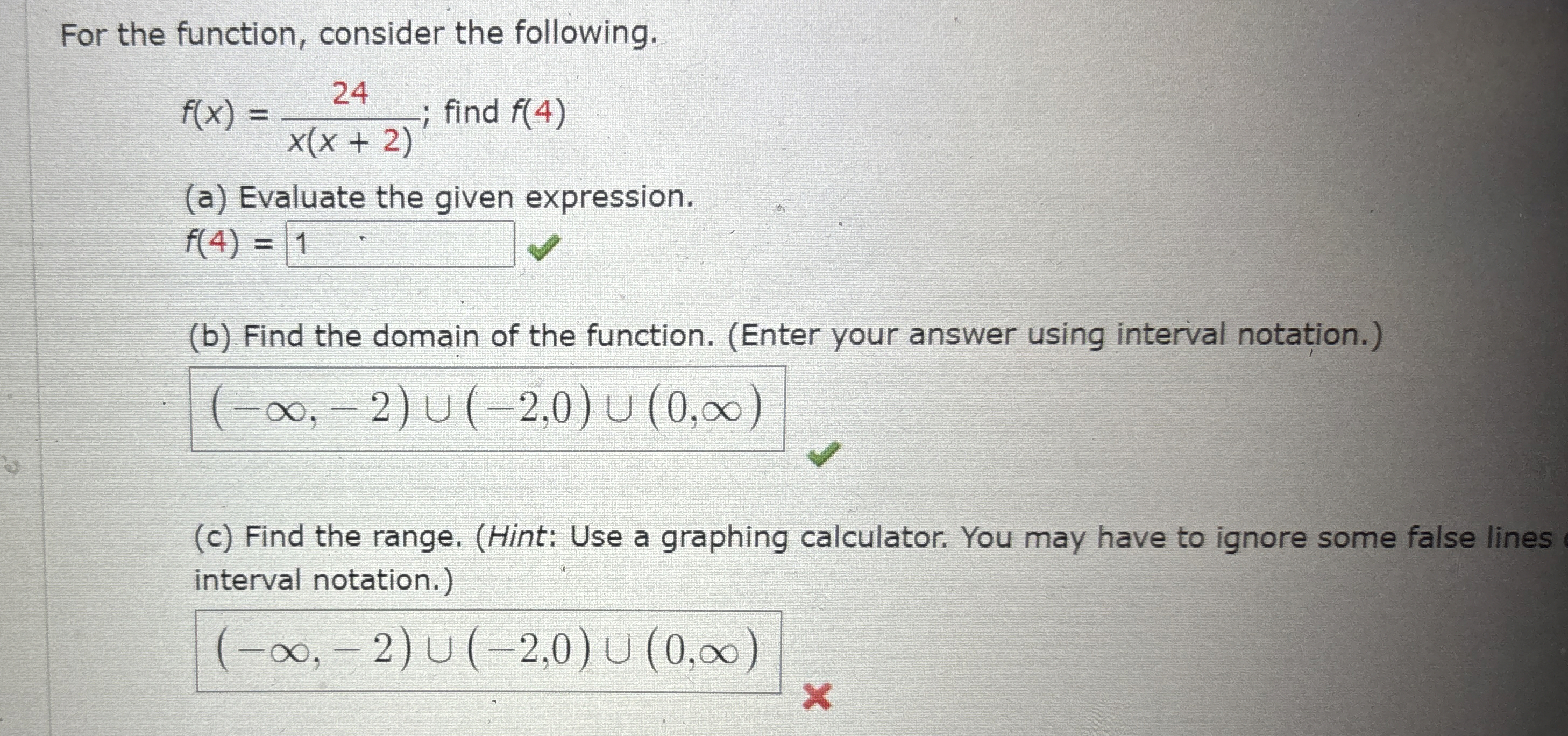 For the function, consider the following. f ( x )