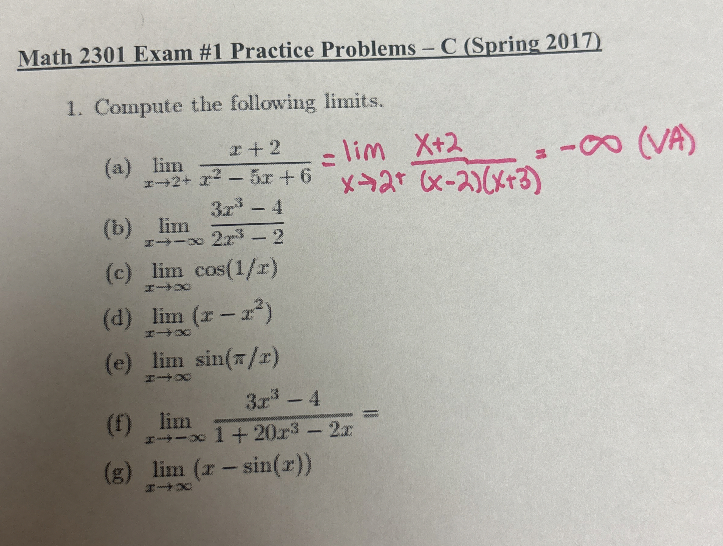 PLEASE EXPLAIN HIW TO FIND A LIMIT THAT IS