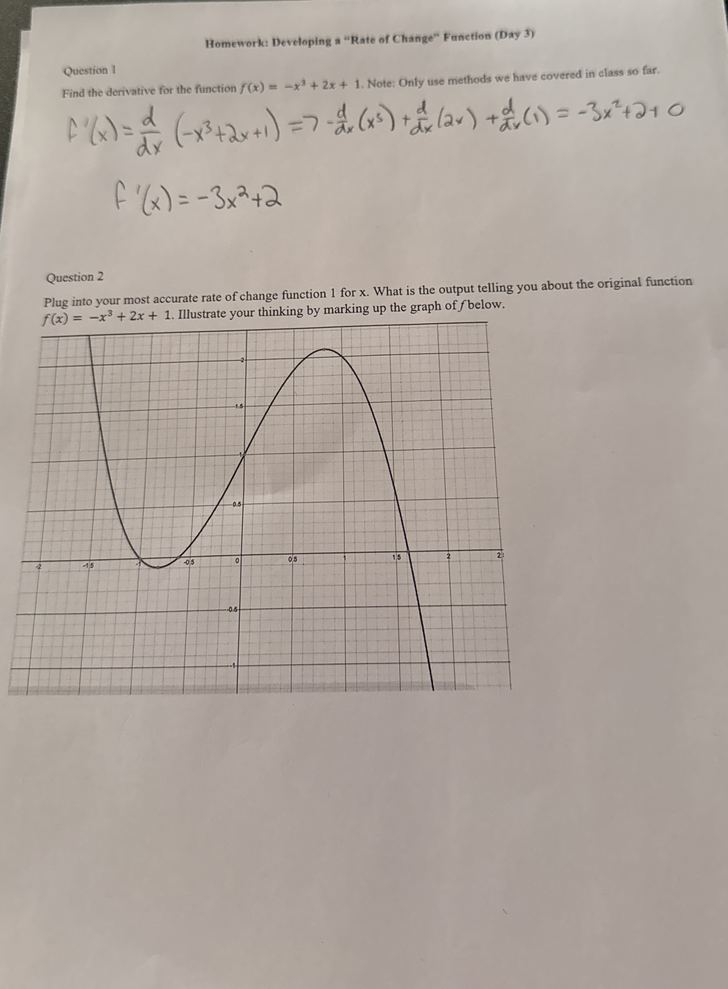 Homework: Developing a "Rate of Change" Function