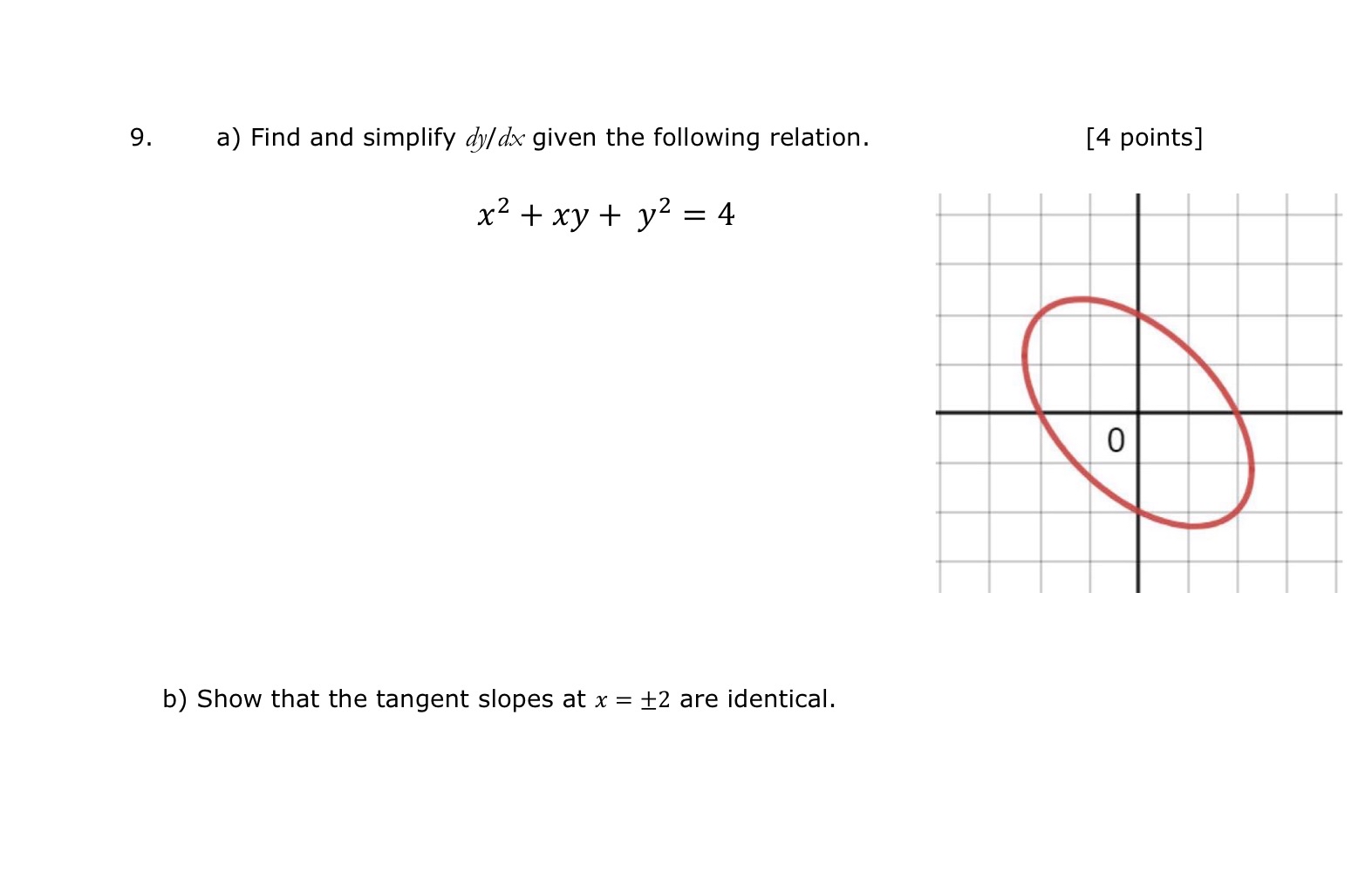 a ) Find and simplify d y d x given the following