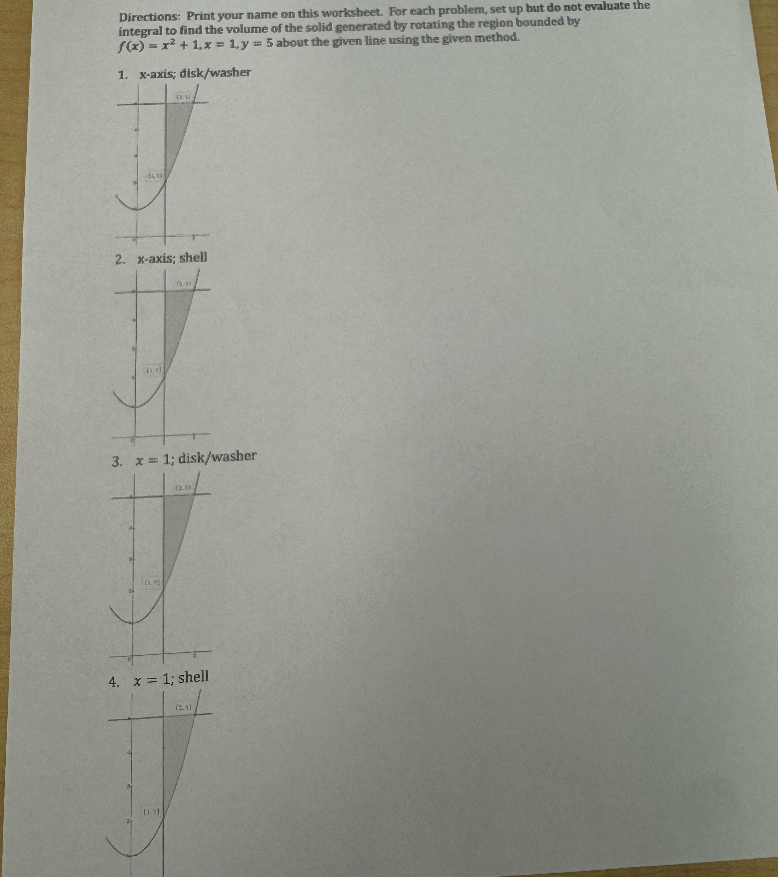 Directions: For each problem, set up but do not
