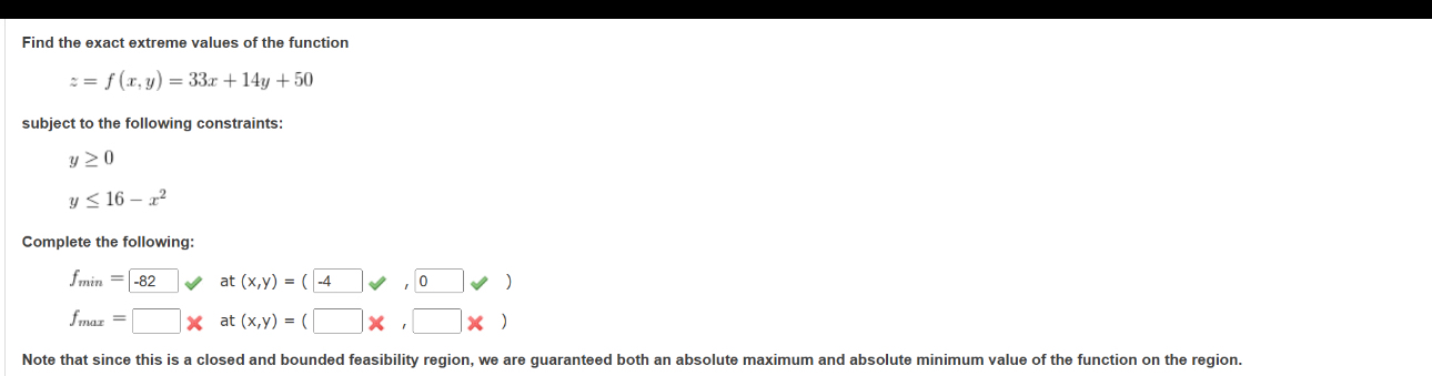 Find the exact extreme values of the function z =
