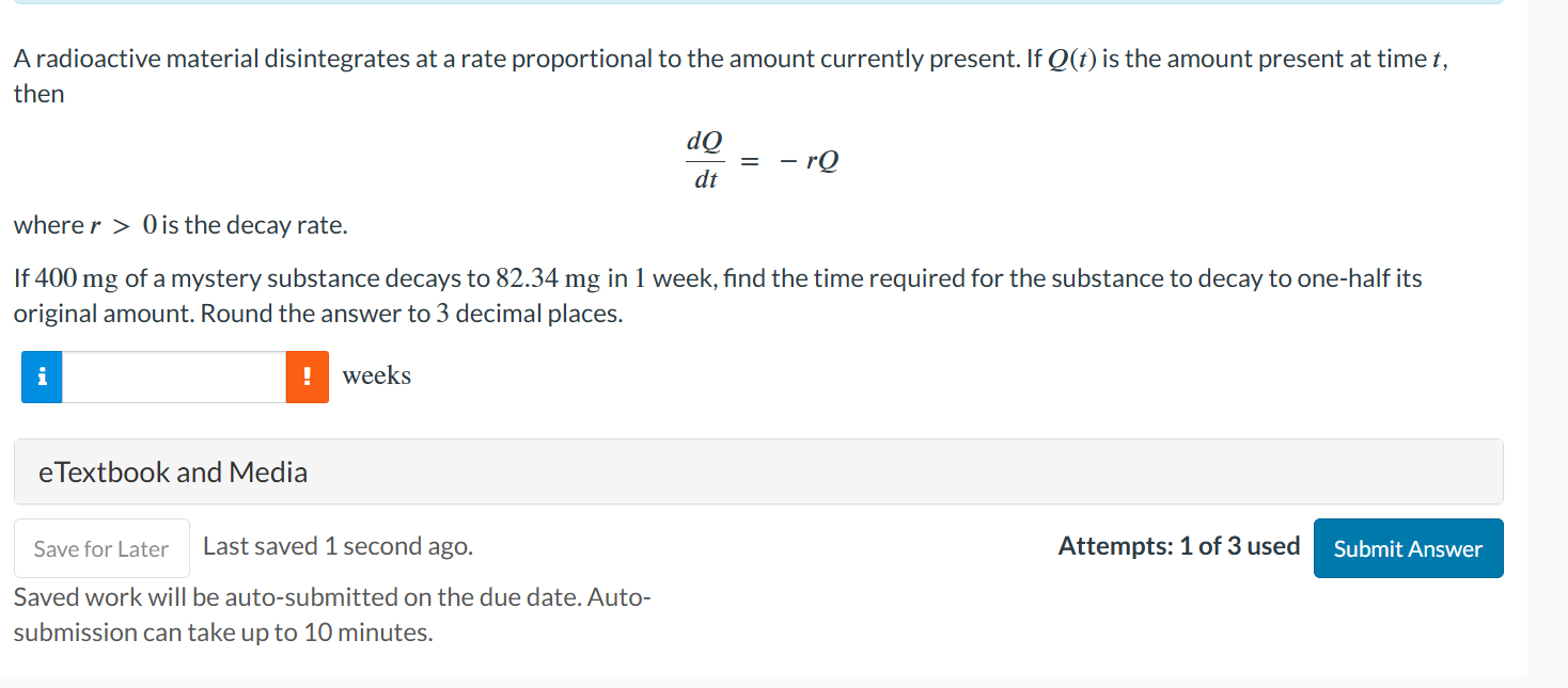A radioactive material disintegrates at a rate