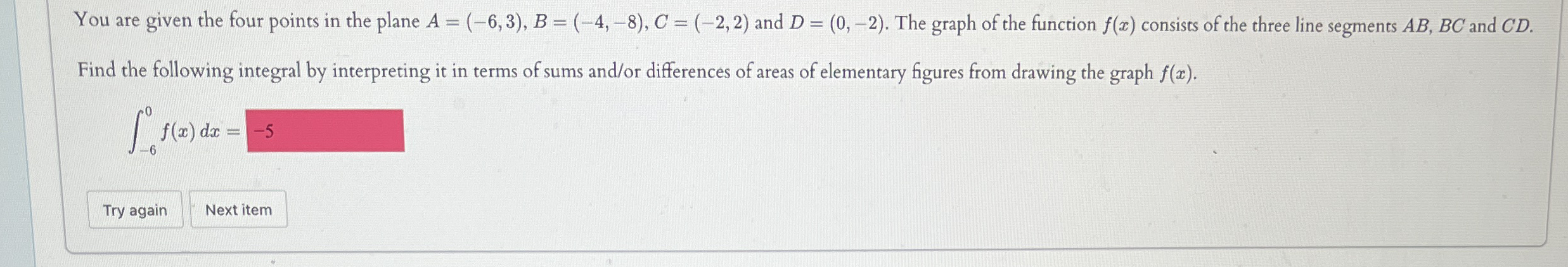 You are given the four points in the plane A = (