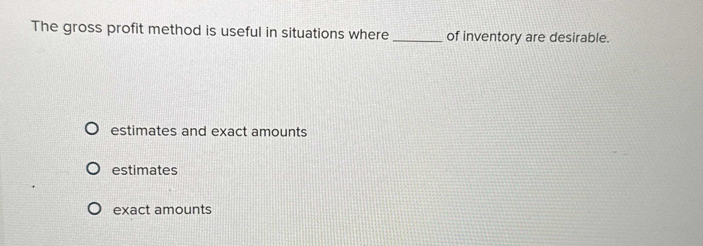 The gross profit method is useful in situations