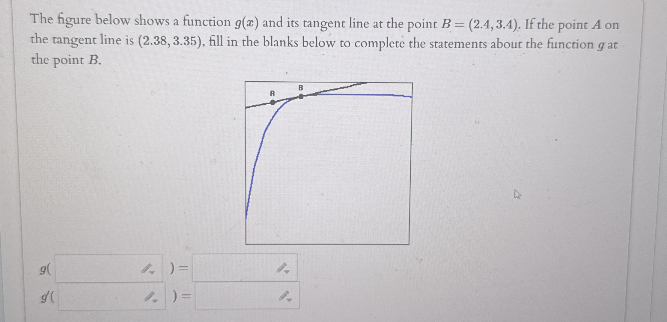 The figure below shows a function g ( x ) and its