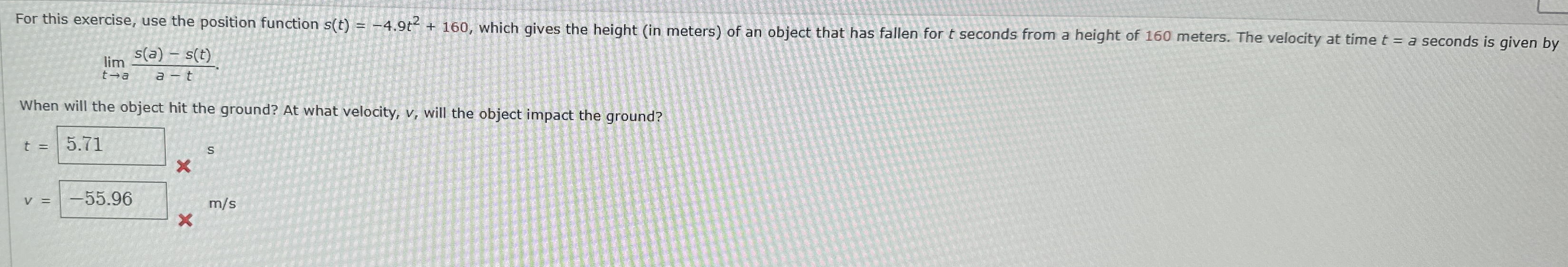 lim t a s ( a ) - s ( t ) a - t When will the