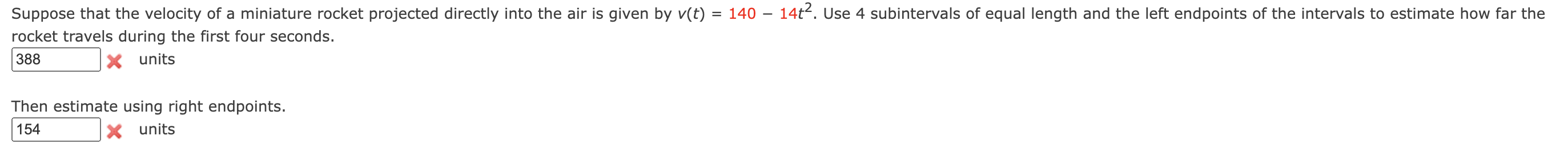rocket travels during the first four seconds. \ (