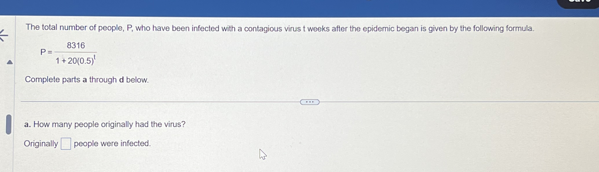 The total number of people, P , who have been