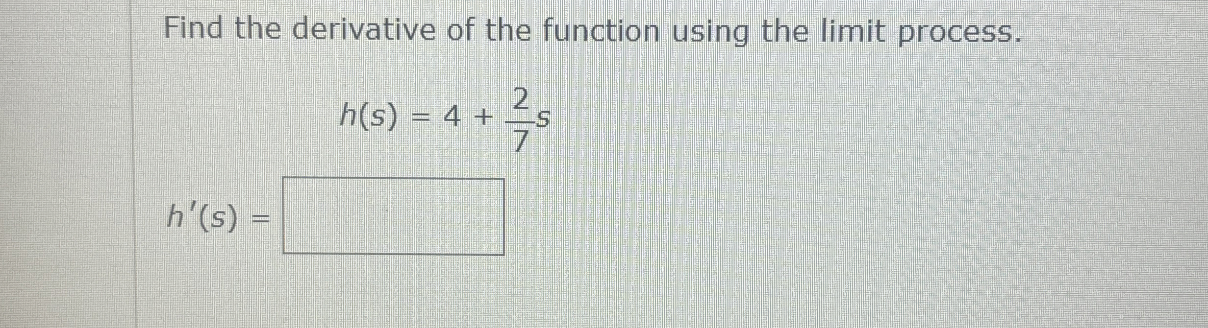Find the derivative of the function using the