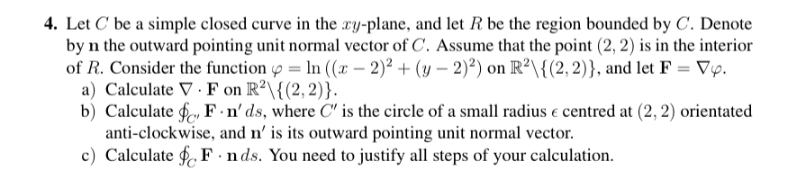 Let C be a simple closed curve in the x y -