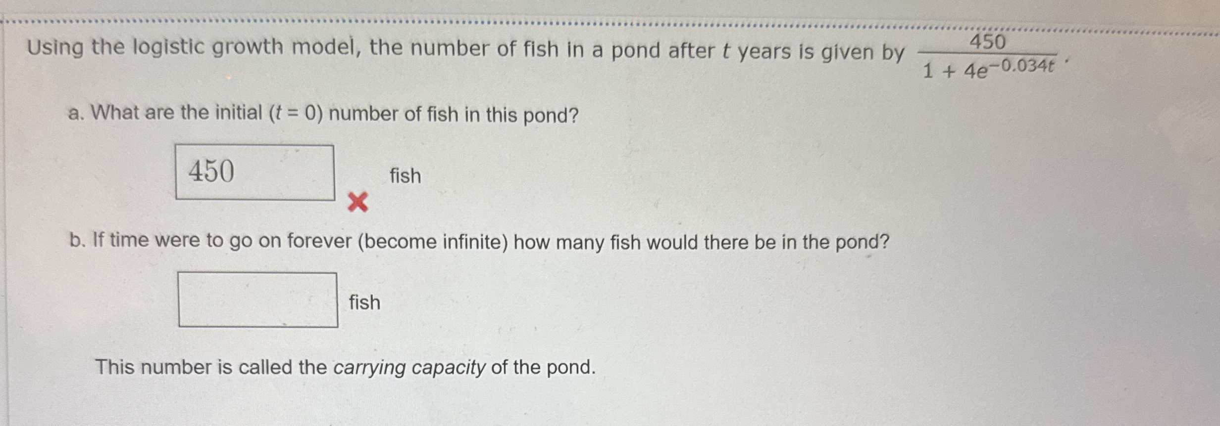 Using the logistic growth model, the number of