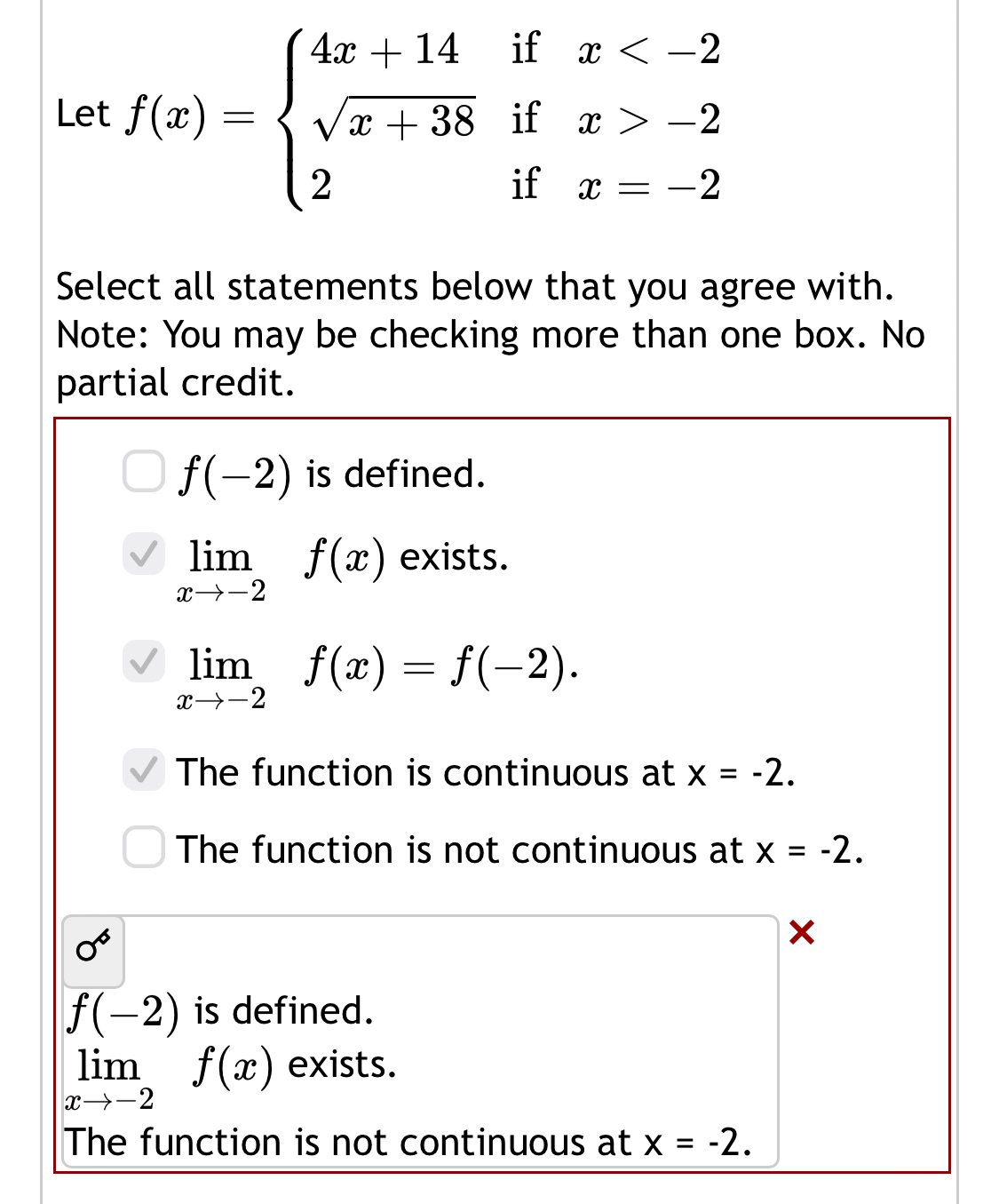 Let f ( x ) = { 4 x + 1 4 i f x < - 2 x + 3 8 2 i