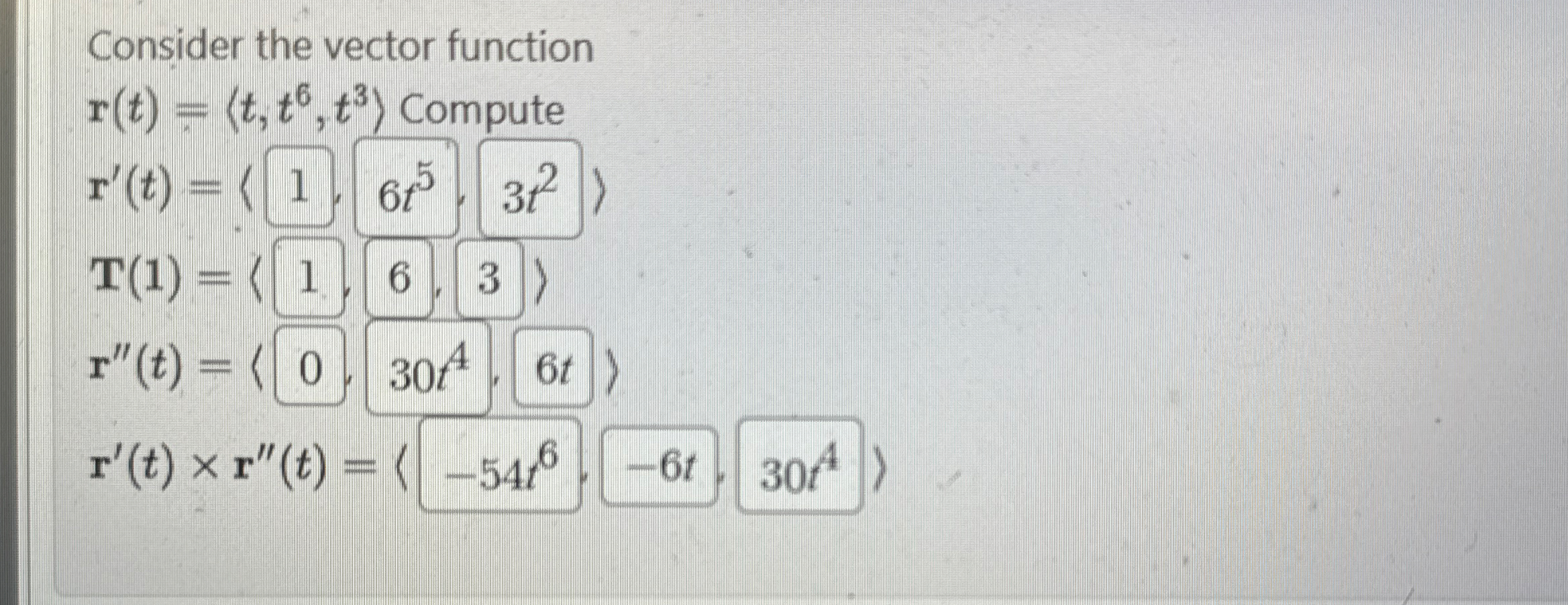 Consider the vector function 3 0 t 4