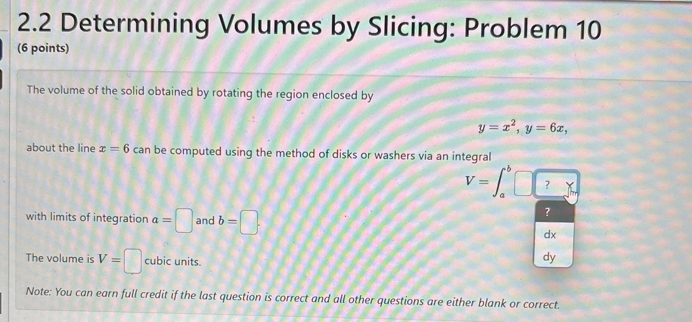 2 . 2 Determining Volumes by Slicing: Problem 1 0