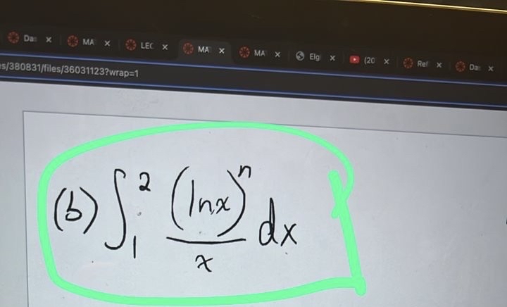 ( b ) 1 2 ( l n x ) n x d x