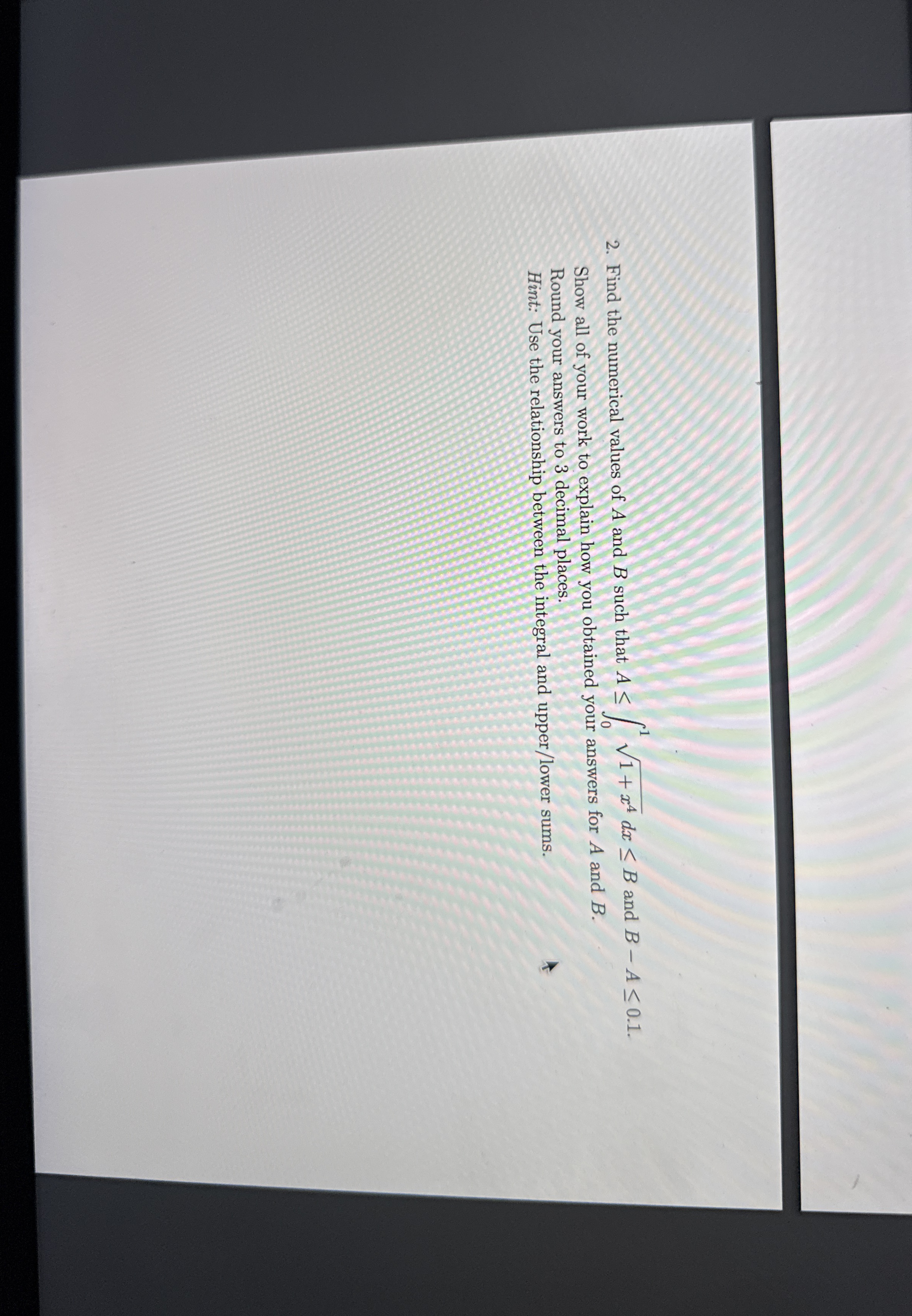 Find the numerical values of A and B such that A